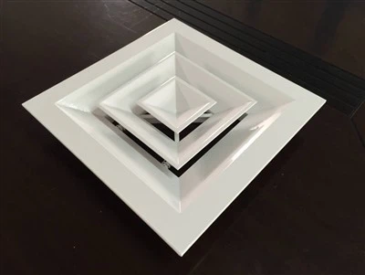 Diffusore quadrato da soffitto per impianto HVAC